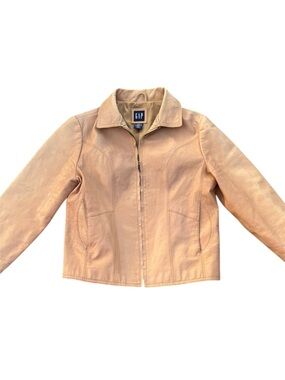 Gap Y2K Vintage Leather Zip Jacket S
